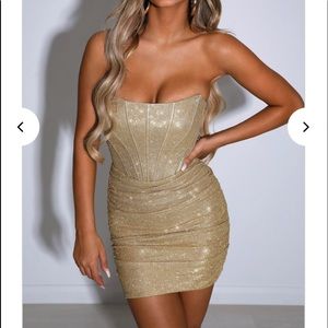 Babyboo fashion Gold Mini dress